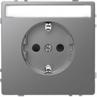 MTN2302-6036 Розетка з/к с полем для надписи Merten D-Life "Нержавеющая Сталь"