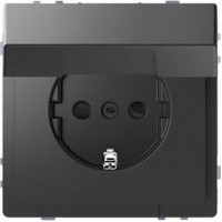 Розетка D-Life с заземлением и крышкой антрацит (MTN2310-6034)