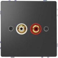 MTN4350-6034 Аудиорозетка с мод.тюльпанами Merten D-Life "Антрацит"