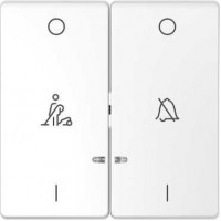 Клавіша подвійна LED з символами "дзвінок" та "покоївка" Merten D-Life. Колір Білий Лотос