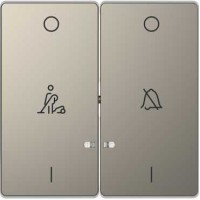 Клавіша подвійна LED з символами "дзвінок" та "покоївка" Merten D-Life. Колір Нікель