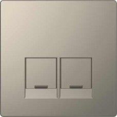MTN4572-6050 Накладка для 2-хмод. розетки с пылезащитными шторками Merten D-Life "Никель"