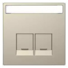 MTN4574-6033 Накладка для 2-мод.разъемов RJ с надписью Merten D-Life "Сахара"