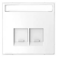 MTN4574-6035 Накладка для 2-мод.разъемов RJ с надписью Merten D-Life "Белый Лотос"