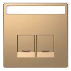 MTN4574-6051 Накладка для 2-мод.разъемов RJ с надписью Merten D-Life "Шампань"