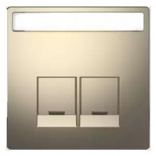 MTN4574-6050 Накладка для 2-мод.разъемов RJ с надписью Merten D-Life "Никель"