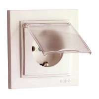 ⚡Розетка с крышкой и заземлением 10А серии Despina (Mono Electric) Слоновая кость