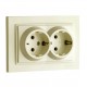Розетка подвійна з заземленням 16А серії Despina (Mono Electric) Кремова