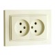 ⚡Розетка двойная без заземления 10А серии Despina (Mono Electric) Кремовая