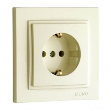 Розетка з заземленням 10А серії Despina (Mono Electric) Кремова