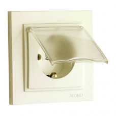 Розетка з кришкою та заземленням 10А серії Despina (Mono Electric) Кремова