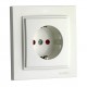 Розетка з заземленням та захистом від дітей 16А серії Despina (Mono Electric) Біла