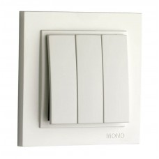 ⚡Выключатель трехклавишный 10А серии Despina (Mono Electric) Белый