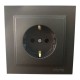 Розетка з заземленням одинарна серії Despina (Mono Electric). Колір Графіт
