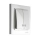Вимикач двоклавішний прохідний серії Despina (Mono Electric). Колір Срібло