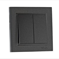 ⚡Выключатель двухклавишный серии Despina (Mono Electric). Цвет Графит