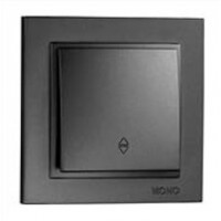 Вимикач одноклавішний прохідний серії Despina (Mono Electric). Колір Графіт