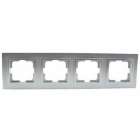 ⚡Рамка четырехместная серии Despina (Mono Electric). Цвет Серебро