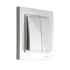 Вимикач двоклавішний серії Despina (Mono Electric). Колір Срібло