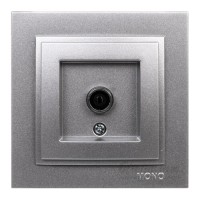 ⚡Розетка TV проходная с экраном (11 dB) серии Despina (Mono Electric). Цвет Серебро