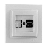 ⚡Розетка USB серии Despina (Mono Electric). Цвет Серебро