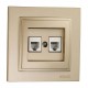 ⚡Розетка телефонная Евро двойная (2xRj11 Cat 3) серии Despina (Mono Electric). Цвет Титан