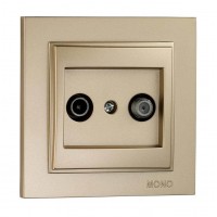 Розетка супутникова прохідна з серії Despina (Mono Electric). Колір Титан