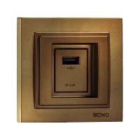 Розетка c USB-зарядкою (5В - 2.4А) серії Despina (Mono Electric). Колір Бронза