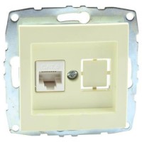 ⚡Механизм компьютерной розетки с панелью + пустой механизм серии Despina (Mono Electric) Крем