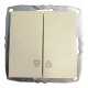 Механізм вимикача управління жалюзі серії Despina (Mono Electric) Кремовий з клавішею