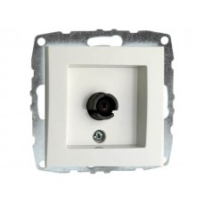 Механізм ТV-розетки прохідний з екраном (11dB) серії Despina (Mono Electric) Біла з панелью