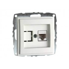 Механізм комп'ютерної розетки з панелью + порожній механізм серії Despina (Mono Electric) Білий
