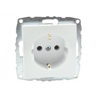 ⚡Механизм розетки с заземлением 10А серии Despina (Mono Electric) Белая с панелью