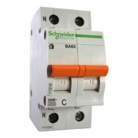 ⚡Автоматичний вимикач Schneider ВА63 Домовий, 50А, 1 полюс + нейтраль, 11218
