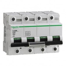 ⚡Автоматический выключатель Schneider Electric C120N, 63А, кривая B, 4 полюса, 10кА (A9N18352)