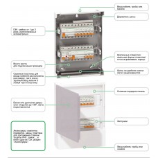 Щит навісний Mini Pragma димчаті двері, 1 ряд, 12 модулів, Schneider Electric, Італія (MIP12112S)