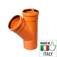Трійник монтажний PVC для зовнішньої каналізації Redi O110/110x45°
