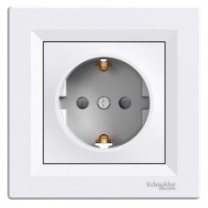 ⚡ Розетка с заземлением и защитными шторками Asfora 16А (EPH2900221)