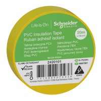 Ізолента Schneider Electric ПВХ 19мм/20м. Колір "Жовтий" (2420101)