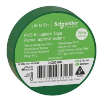 ⚡Изолента Schneider Electric ПВХ 19мм/20м. Цвет "Зеленый" (2420106)