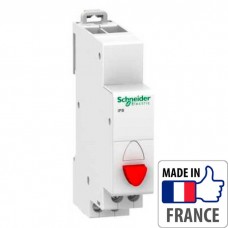 Кнопка управления на DIN-рейку Schneider Electric Acti 9 iPB, простая кнопка, 1NC, красная