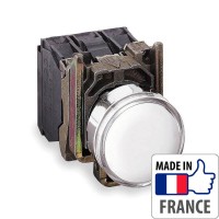 XB4BW31M5 Кнопка с подсветкой Schneider Electric XB4-B, белый светодиод, металл. основание, 1NO/1NC, 230-240В