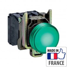 XB4BW33B5 Кнопка с подсветкой Schneider Electric XB4-B, зеленый светодиод, металл. основание, 1NO/1NC, 24В