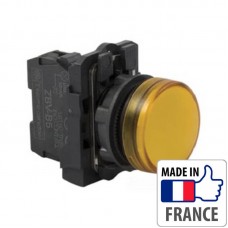 Кнопка с подсветкой Schneider Electric XB5-A, желтый светодиод, пластик. основание, 1NO/1NC, 230-240В XB5AW35M5