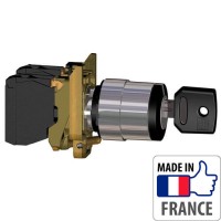 XB4BG21 Переключатель с ключом Schneider Electric XB4-B, 2 положения с фиксацией, металл. основание, 1NO