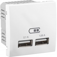 ⚡USB-розетка Unica 2.1 A (2 входа), белая (MGU3.418.18) ⚡USB-розетка Unica 2.1 A (2 входа), белая (MGU3.418.18)