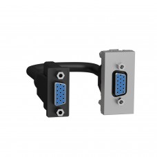 Розетка HD15 female (VGA) 1 модуль Unica New алюміній (NU343230)