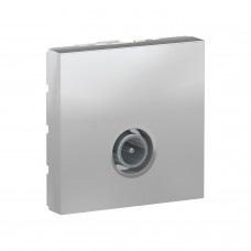 Розетка TV одинарная 2 модуля Unica New алюминий (NU346230)