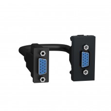 Розетка HD15 female (VGA) 1 модуль Unica New антрацит (NU343254)