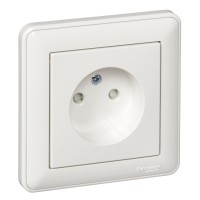 Розетка без заземлення зі шторками, 16А, в сборі, слонова кістка (RS16-151-28)